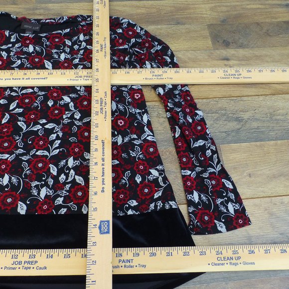 J. Jill Wearever Collection black red floral Sz S - Picture 4 of 7